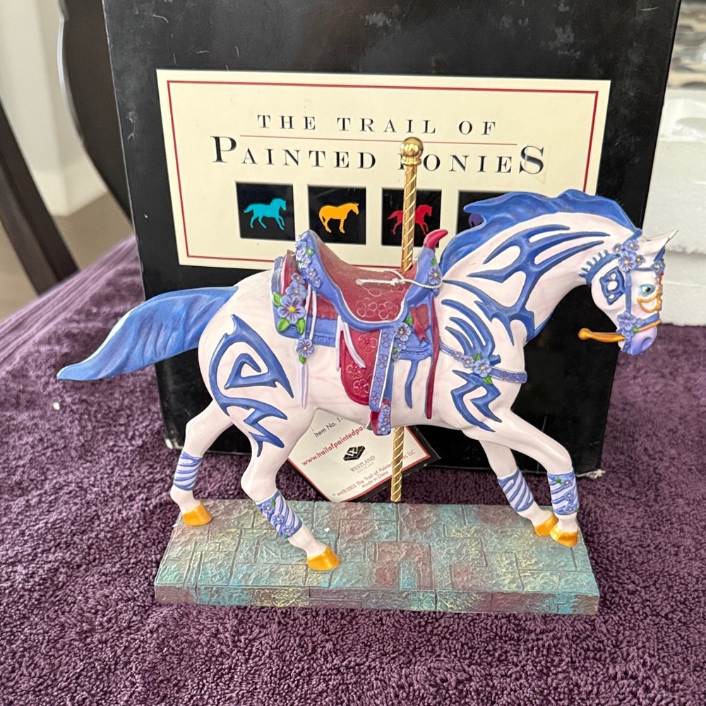 The Trail of Painted Ponies Blue and Purple Figurine